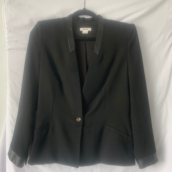 Leather trimmed blazer - Picture 1 of 6
